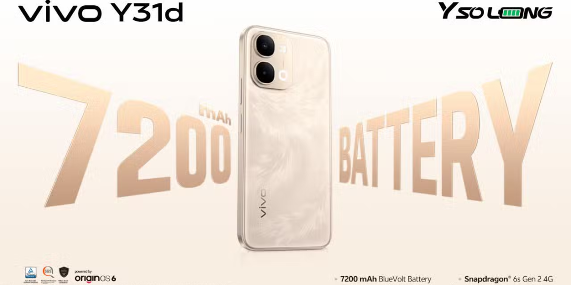 vivo Pakistan Unveils Y31d with 7200mAh Battery and Advanced 25-Dimension Safety Features